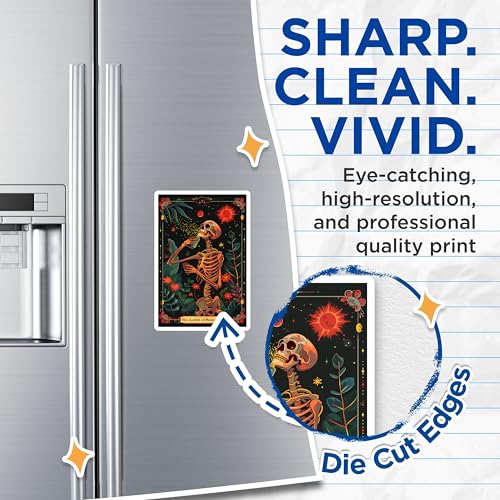 (2 Pack) Halloween Decor Magnet - Skeleton Artwork - 5" On Longest Side - Sticks to Smooth Flat Surfaces - Made in USA - MAG10008