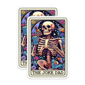 (2 Pack) The Joke Dad Stickers - Skeleton Dad Humor Stickers - Funny Skeleton Decal - Dad Joke Stickers - 5" On Longest Side - Sticks to Smooth Flat Surfaces - Made in USA - BMCS5444