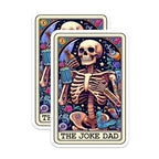 (2 Pack) The Joke Dad Stickers - Skeleton Dad Humor Stickers - Funny Skeleton Decal - Dad Joke Stickers - 5" On Longest Side - Sticks to Smooth Flat Surfaces - Made in USA - BMCS5444