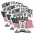 (3 Pack) Patriotic Decals - Home of The Free - Military Boots Laptop Decals - 3 Inches On Longest Side - Easy Peel & Apply - Made in USA - 3MCS4543