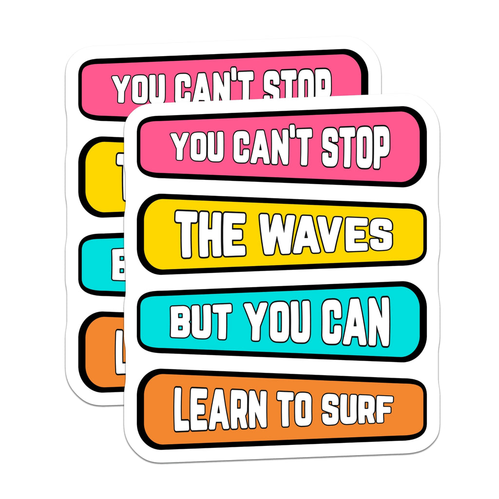 (2 Pack) Surfing Quote Magnets - Inspirational Message Decor - Ocean Life Motivation - 5 Inches On Longest Side - Thick Durable Magnet - Made in USA - MAG21894