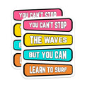 (2 Pack) Surfing Quote Magnets - Inspirational Message Decor - Ocean Life Motivation - 5 Inches On Longest Side - Thick Durable Magnet - Made in USA - MAG21894