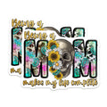 (2 Pack) Edgy Mom Life Magnets - Skull Sunflowers Boho Decor - Western Mom Art - Mother's Day Kitchen Magnets - 5 Inches On Longest Side - Thick Durable Magnet - Made in USA - MAG27493