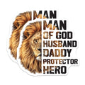 (2 Pack) Lion Man of God Magnets - Husband Daddy Protector - Hero Decorative Magnets - 5" On Longest Side - Premium Magnet - for Cars, Refrigerators, Toolboxes, Lockers - Made in USA - MAG15722