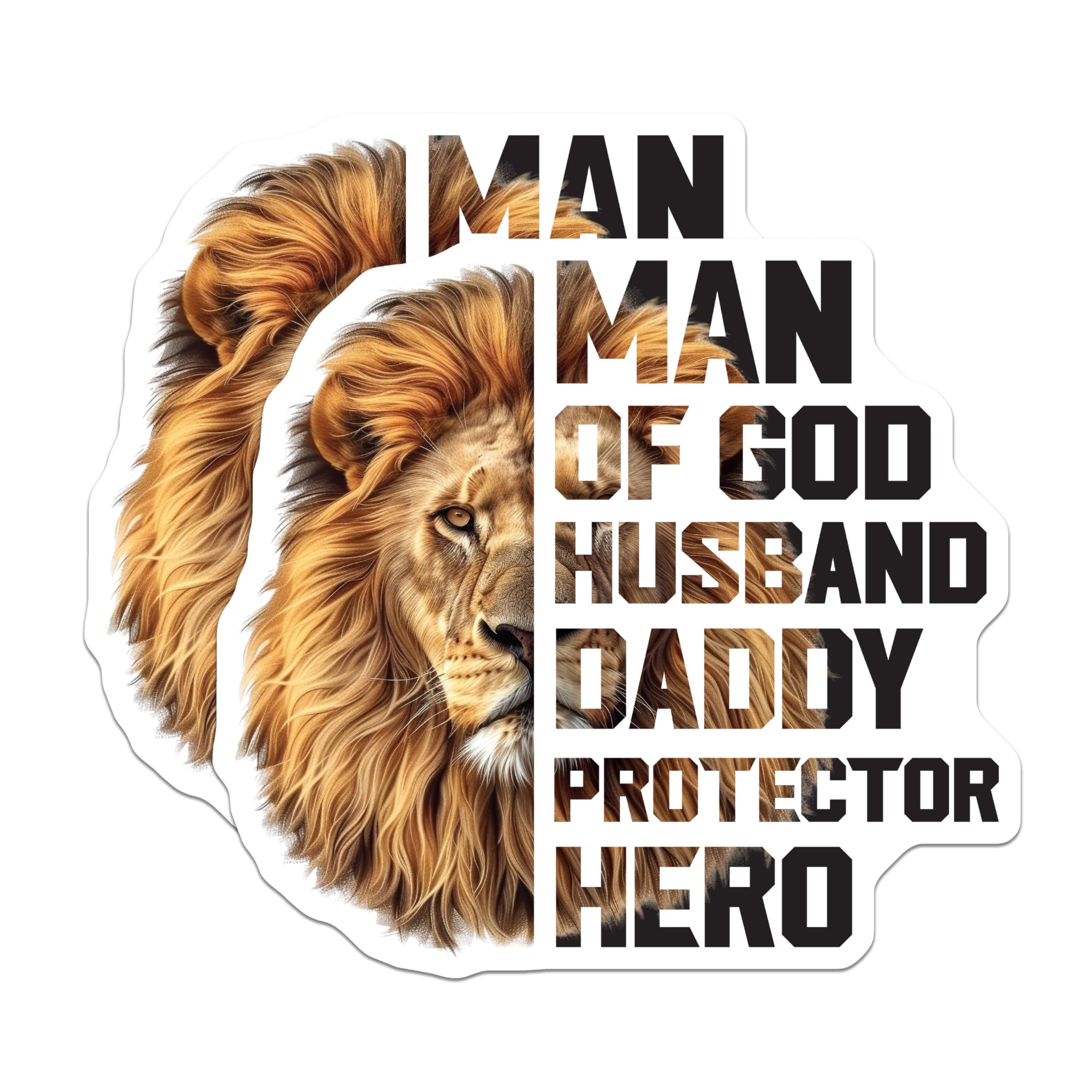 (2 Pack) Lion Man of God Magnets - Husband Daddy Protector - Hero Decorative Magnets - 5" On Longest Side - Premium Magnet - for Cars, Refrigerators, Toolboxes, Lockers - Made in USA - MAG15722