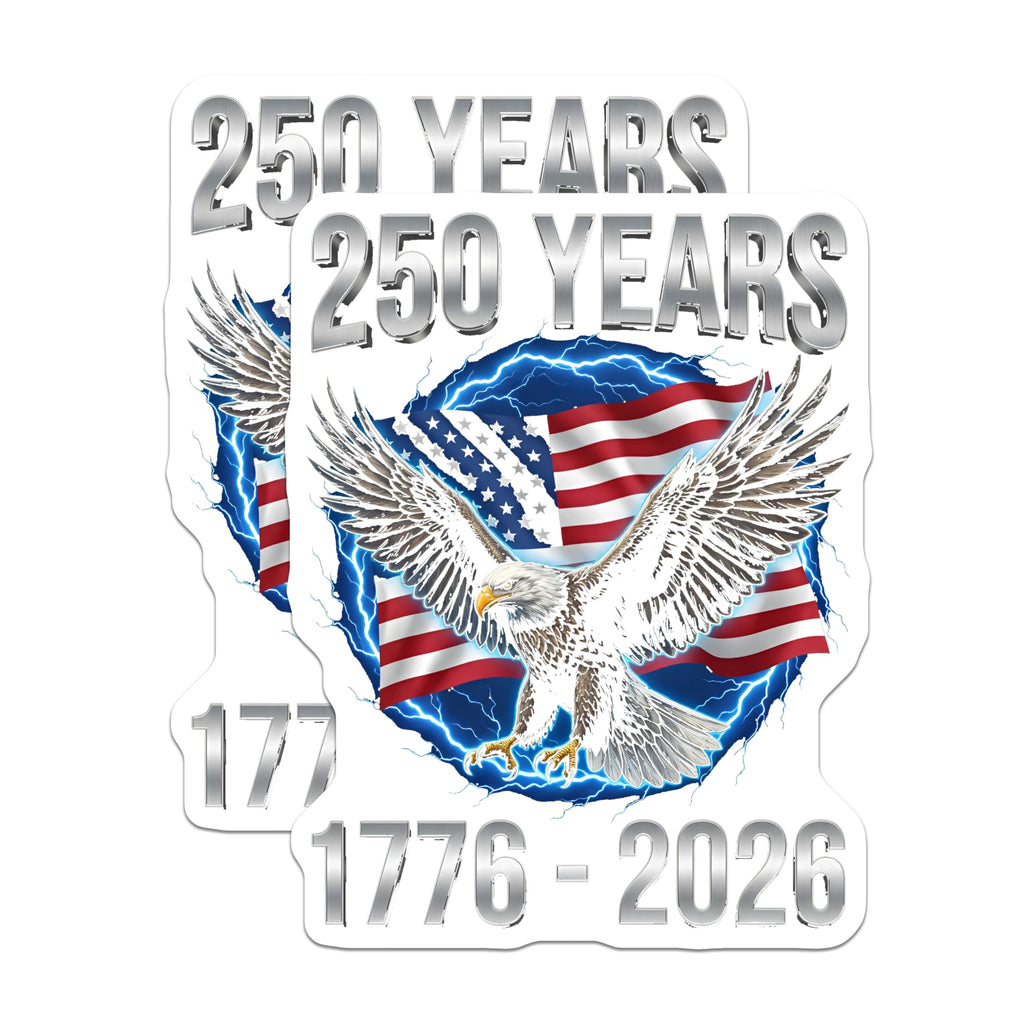 (2 Pack) 250 Years US Anniversary Magnets - American Eagle Patriotic - 1776 2026 Independence Commemoration - 5 Inches On Longest Side - Thick Durable Magnet - Made in USA - MAG28813