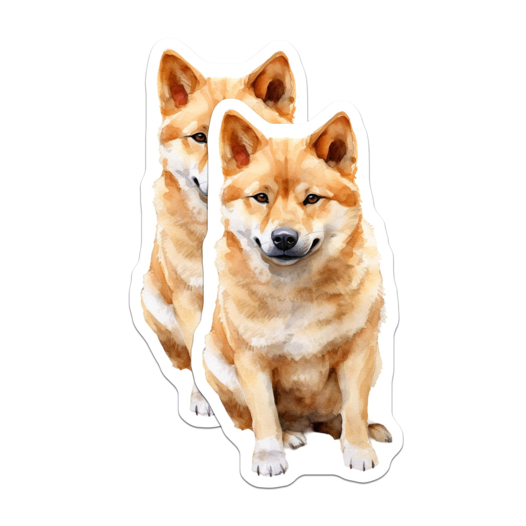 (2 Pack) Shiba Inu Magnets - Watercolor Dog Art - Pet Lover Fridge Decor - 5 Inches On Longest Side - Thick Durable Magnet - Made in USA - MAG26611