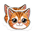 (2 Pack) Cute Orange Tabby Cat Magnets - Kawaii Kitty Decor - Animal Refrigerator Adornment - 5 Inches On Longest Side - Thick Durable Magnet - Made in USA - MAG36882