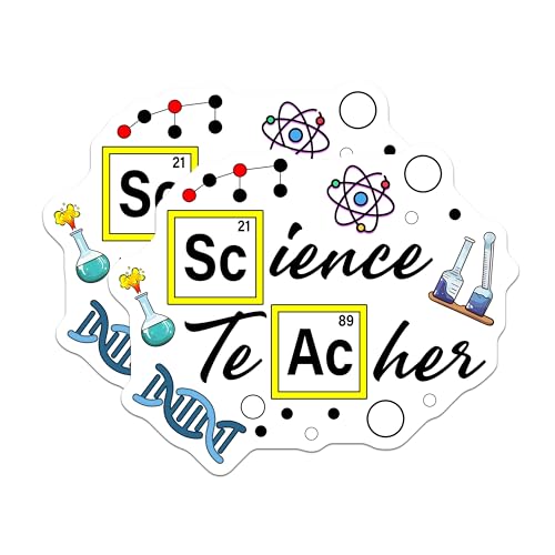 (2 Pack) Science Teacher Stickers - Chemistry - Fun Science for Teachers - 5" On Longest Side - Sticks to Smooth Flat Surfaces - Made in USA - BMCS7839