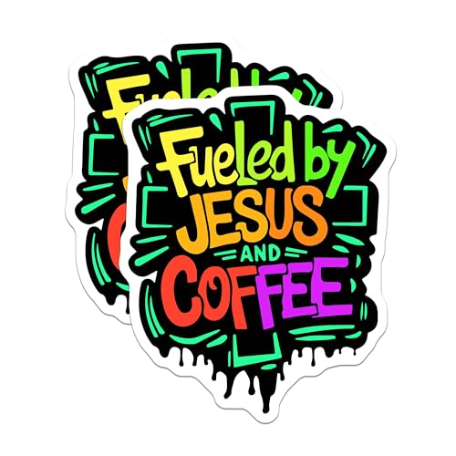 (2 Pack) Coffee Quotes Magnet - Christian Home Decor - 5" On Longest Side - Sticks to Smooth Flat Surfaces - Made in USA - MAG9956