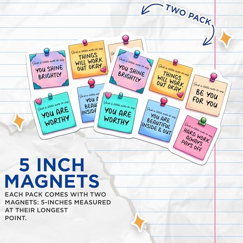 (2 Pack) Motivational Quote Magnets - Positive Affirmation - 5" On Longest Side - for Cars, Fridges, Toolboxes - Made in USA - MAG8316