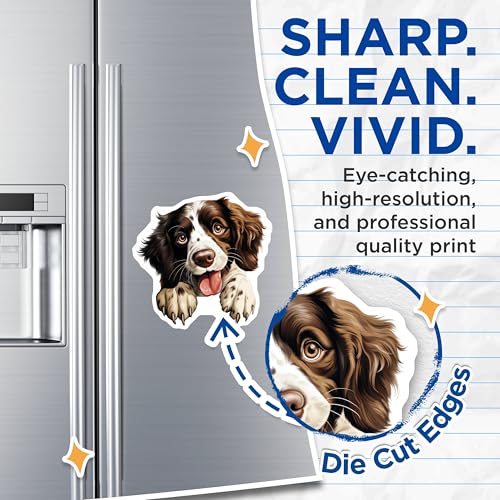 (2 Pack) Puppy Art Magnet - Animal Decor - Dog Enthusiast - Dog Lovers - 5" On Longest Side - Sticks to Smooth Flat Surfaces - Made in USA - MAG9977