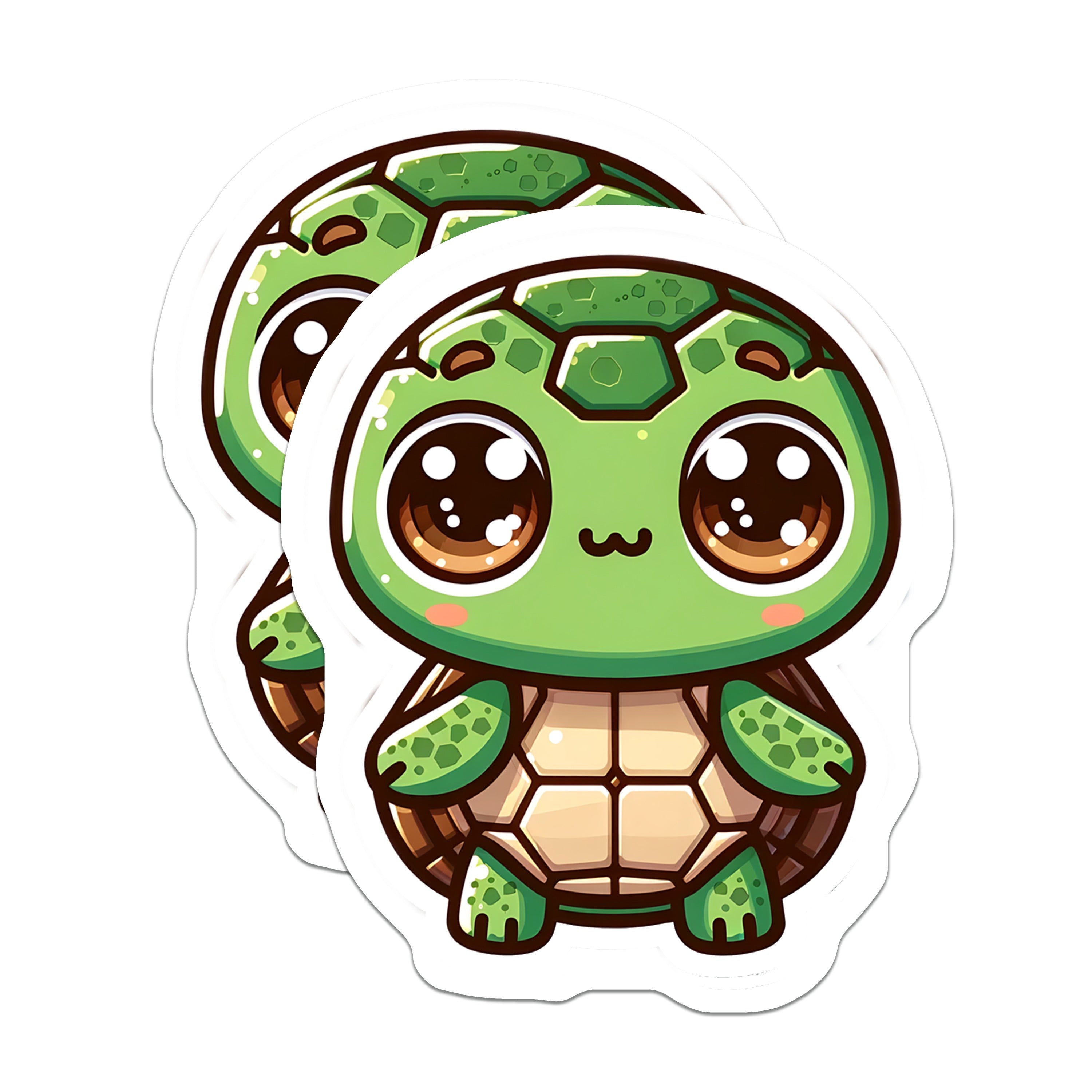 (2 Pack) Cute Turtle Magnets - Kawaii Sea Turtle - Baby Animal Decor - Ocean Critter Fridge Locker Accent - 5 Inches On Longest Side - Thick Durable Magnet - Made in USA - MAG37372
