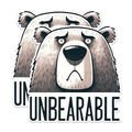 (2 Pack) Unbearable Funny Bear Stickers - Cartoon Animal Stickers - Cute Sad Bear Stickers - 5" On Longest Side - Sticks to Any Smooth Flat Surface - Made in USA - BMCS2644