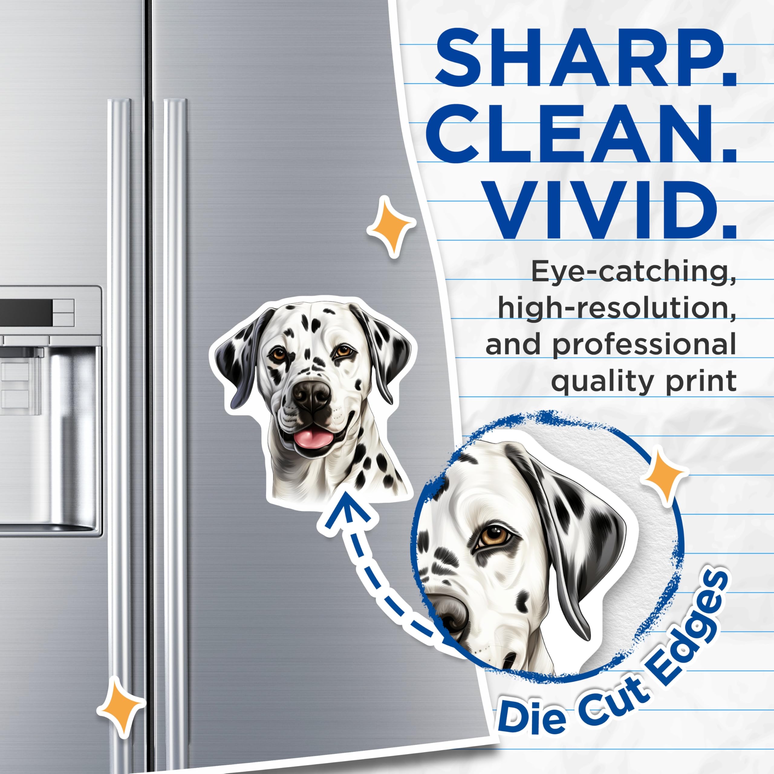(2 Pack) Dalmatian Dog Magnets - Pet Lover Decor - Dog Mom Dad Appreciation - 5 Inches On Longest Side - Thick Durable Magnet - Made in USA - MAG27687