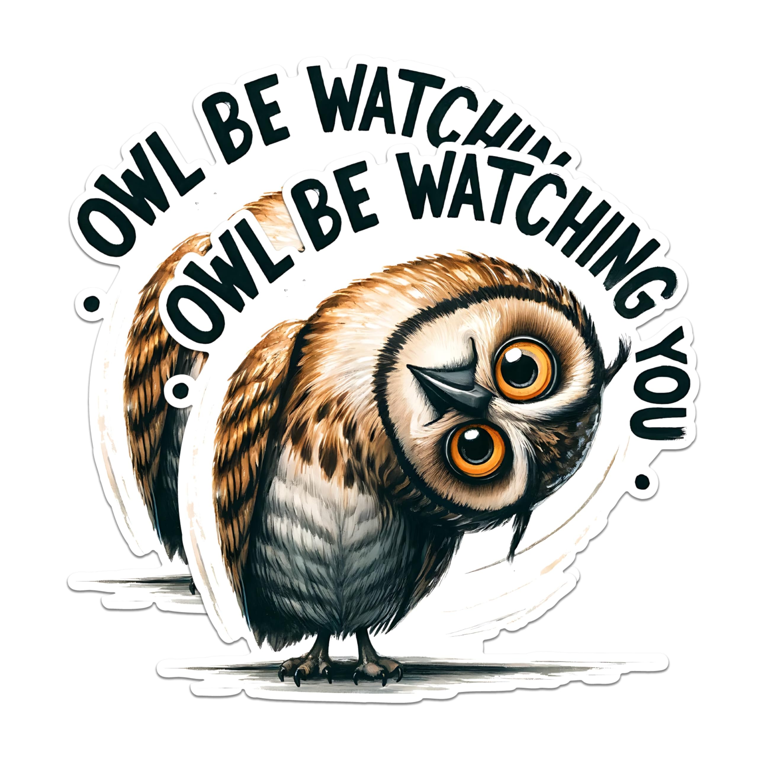 (2 Pack) Owl Be Watching You Magnets - Cute Owl Magnets - Owl Kitchen Decor Magnets - Funny Animal Magnets- 5" On Longest Side - for Fridges, Toolboxes, Cars - Made in USA - MAG2648