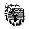 (2 Pack) American Flag Hunting Magnets - Deer Head Outdoorsman Decor - Man Cave Rustic Style - 5 Inches On Longest Side - Thick Durable Magnet - Made in USA - MAG37728