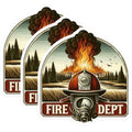 (3 Pack) Firefighter Decals - Fire Dept Stickers - Laptop Decals- 3 Inches On Longest Side - Easy Peel & Apply - Made in USA - 3MCS5816