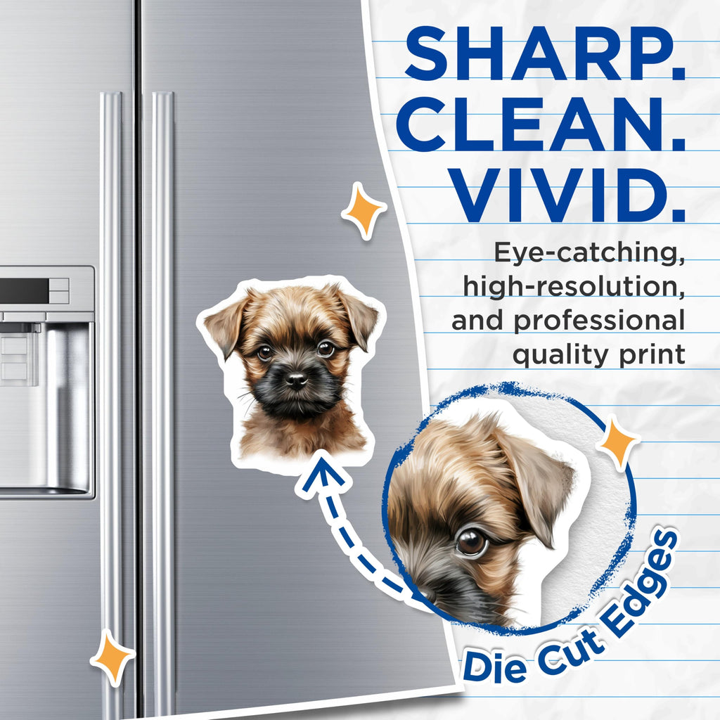 (2 Pack) Cute Puppy Magnets - Adorable Dog Lover Art - Refrigerator Kitchen Decor - 5 Inches On Longest Side - Thick Durable Magnet - Made in USA - MAG27907