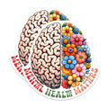(2 Pack) Mental Health Matters Magnets - Brain and Flowers Magnets - Inspirational Mental Health Magnets - 5" On Longest Side - for Cars, Refrigerators, Toolboxes, Lockers - Made in USA BMCS3244
