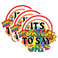 (3 Pack) It's Okay to Say Gay Decals - LGBT Pride Rainbow Stickers - Equality Ally Decals - 3 Inches On Longest Side - Easy Peel & Apply - Made in USA - 3MCS7949