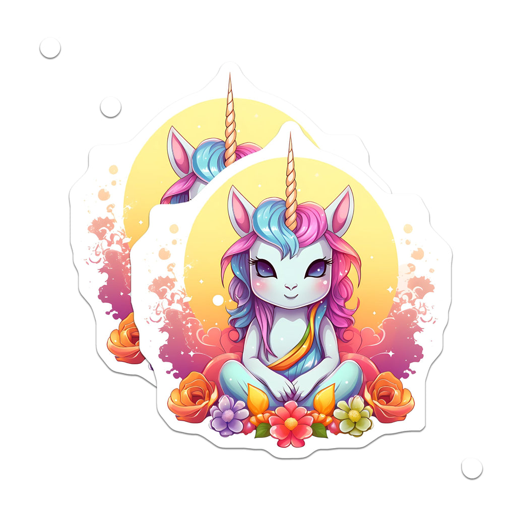 (2 Pack) Cute Unicorn Magnets - Magical Fantasy Pastel Decor - Kawaii Mythical Creature Refrigerator Magnets - 5 Inches On Longest Side - Thick Durable Magnet - Made in USA - MAG21506