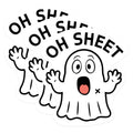 (3 Pack) Funny Ghost Decals - Oh Sheet - Spooky Season Laptop Decal - 3 Inches On Longest Side - Easy Peel & Apply - Made in USA - 3MCS1179