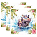 (3 Pack) Hippo Decals - Watercolor Hippopotamus - Cute Animal Decal - 3 Inches On Longest Side - Easy Peel & Apply - Made in USA - 3MCS7463