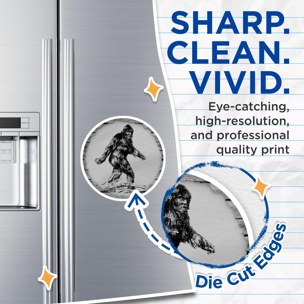 (2 Pack) Bigfoot Magnets - Sasquatch Cryptozoology Decor - Paranormal Fan - Wilderness Camper - 5 Inches On Longest Side - Thick Durable Magnet - Made in USA - MAG26493