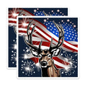 (2 Pack) American Patriotic Deer Magnets - Waving USA Flag Design - Independence Day Celebration - Wildlife Display - 5 Inches On Longest Side - Thick Durable Magnet - Made in USA - MAG19799