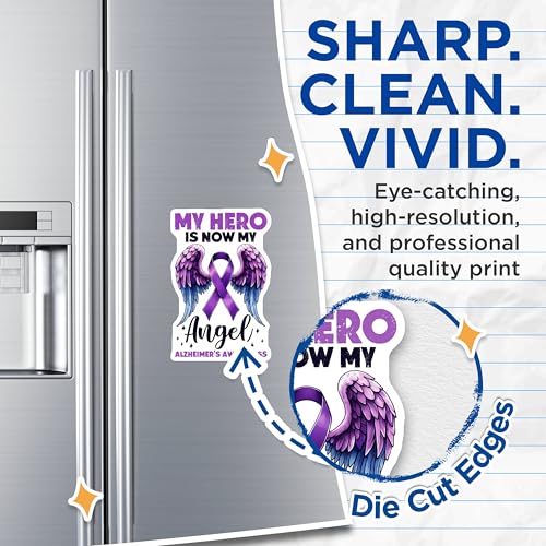 (2 Pack) Alzheimer's Awareness Magnet - 5" On Longest Side - Sticks to Smooth Flat Surfaces - Made in USA - MAG9786