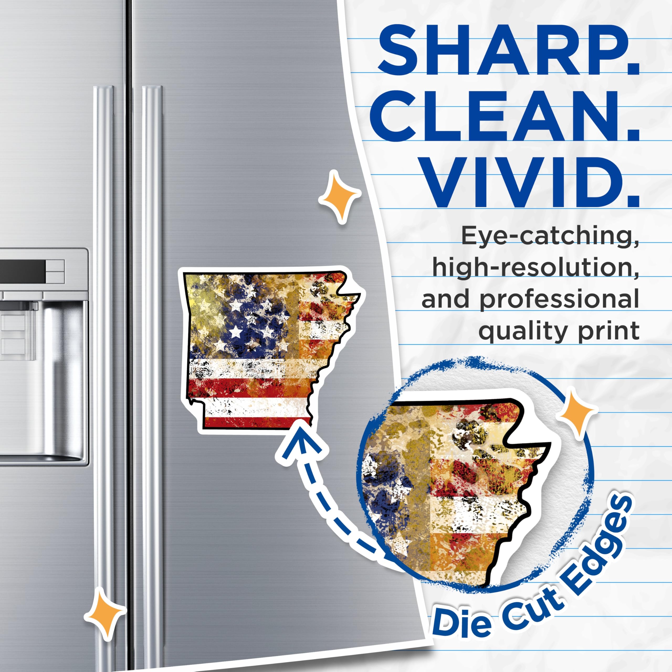 (2 Pack) Arkansas Flag Magnets - American Patriotic Decor - State Pride Souvenirs - 5" On Longest Side - Premium Magnet - for Cars, Refrigerators, Toolboxes, Lockers - Made in USA - MAG18561
