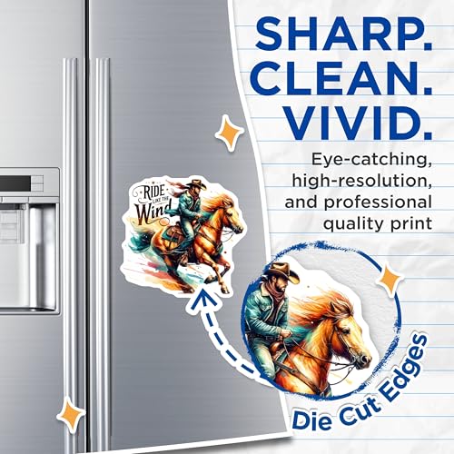 (2 Pack) Ride Like The Wind Magnets - Equestrian - Cowboy Art - Inspirational Quotes - Horse Lover Decor - 5" On Longest Side - for Cars, Fridges, Toolboxes - Made in USA - MAG6932