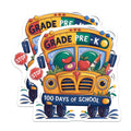 (2 Pack) 100 Days of School Magnets - Pre-K Grad Magnets - School Bus Magnets with Stop Sign Design - 5" On Longest Side - for Cars, Refrigerators, Toolboxes, Lockers - Made in USA BMCS3400