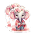 (2 Pack) Elephant Flower Crown Magnets - Cute Animal Decor - Fridge Magnets - 5" On Longest Side - Premium Magnet - for Cars, Refrigerators, Toolboxes, Lockers - Made in USA - MAG16870