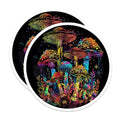 (2 Pack) Psychedelic Mushroom Stickers - Colorful Trippy Mushroom Art - Fungi Decals - 5" On Longest Side - Sticks to Smooth Flat Surfaces - Made in USA - BMCS6662
