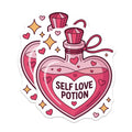 (2 Pack) Self Love Potion Magnets - Heart Spell Bottle - Valentine's Day Decor - 5 Inches On Longest Side - Thick Durable Magnet - Made in USA - MAG23030