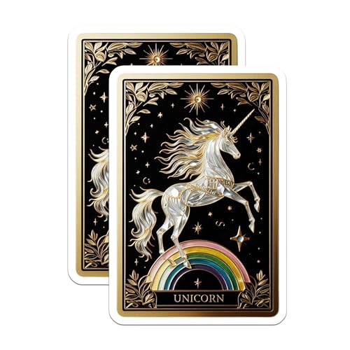 (2 Pack) Rainbow Unicorn Decor Magnet - Unique Unicorn Gifts - 5" On Longest Side - Sticks to Smooth Flat Surfaces - Made in USA - MAG10158