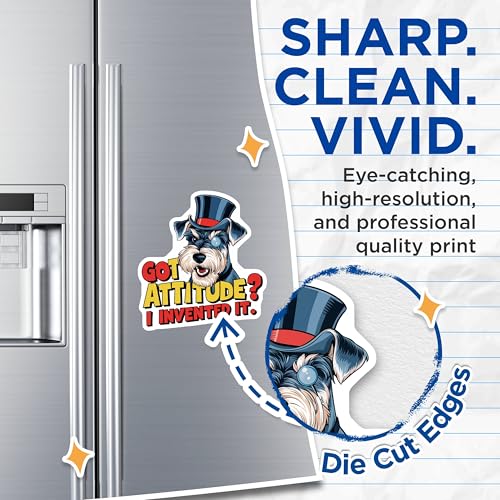(2 Pack) Bulldog Attitude Magnets Magnets - Dog Lover Kitchen Decor - 5" On Longest Side - Made in USA - Sticks to Refrigerators & Metal Surfaces - MAG8529