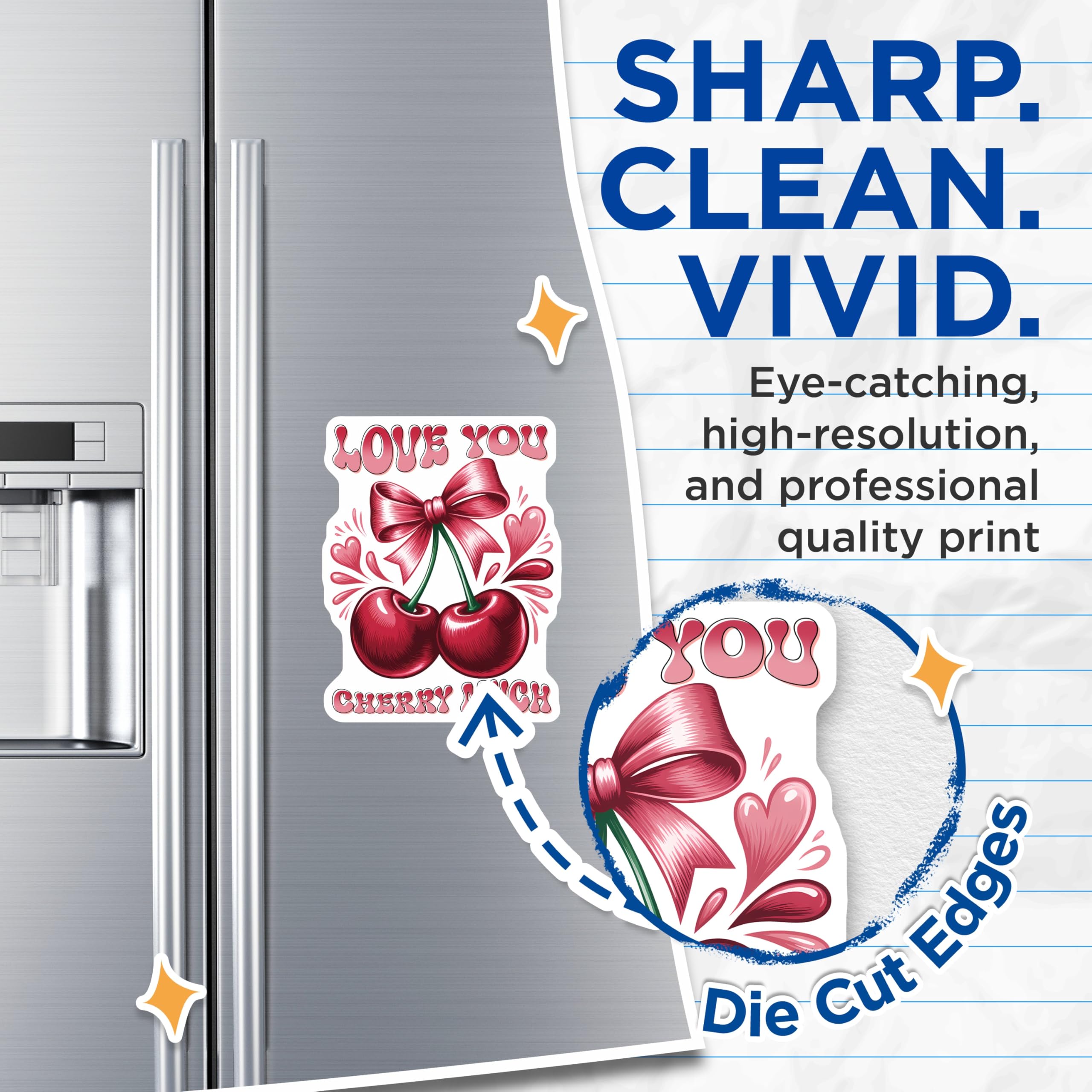(2 Pack) Cherry Magnets - Love You Cherry Much - Kitchen Decor Fridge Magnets - 5" On Longest Side - Premium Magnet - for Cars, Refrigerators, Toolboxes, Lockers - Made in USA - MAG16184