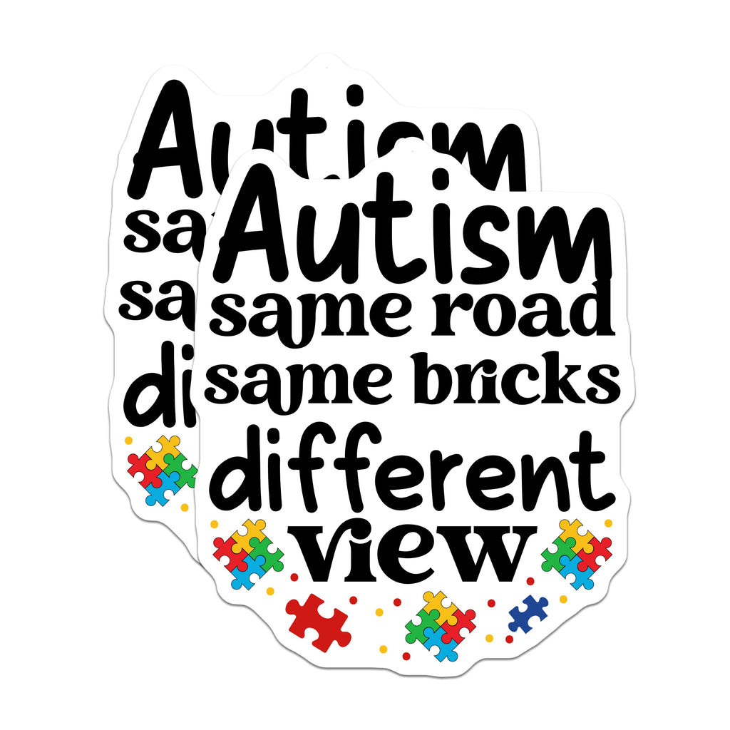 (2 Pack) Autism Awareness Magnets - Neurodiversity Support - Different View Acceptance Ally - 5 Inches On Longest Side - Thick Durable Magnet - Made in USA - MAG37534