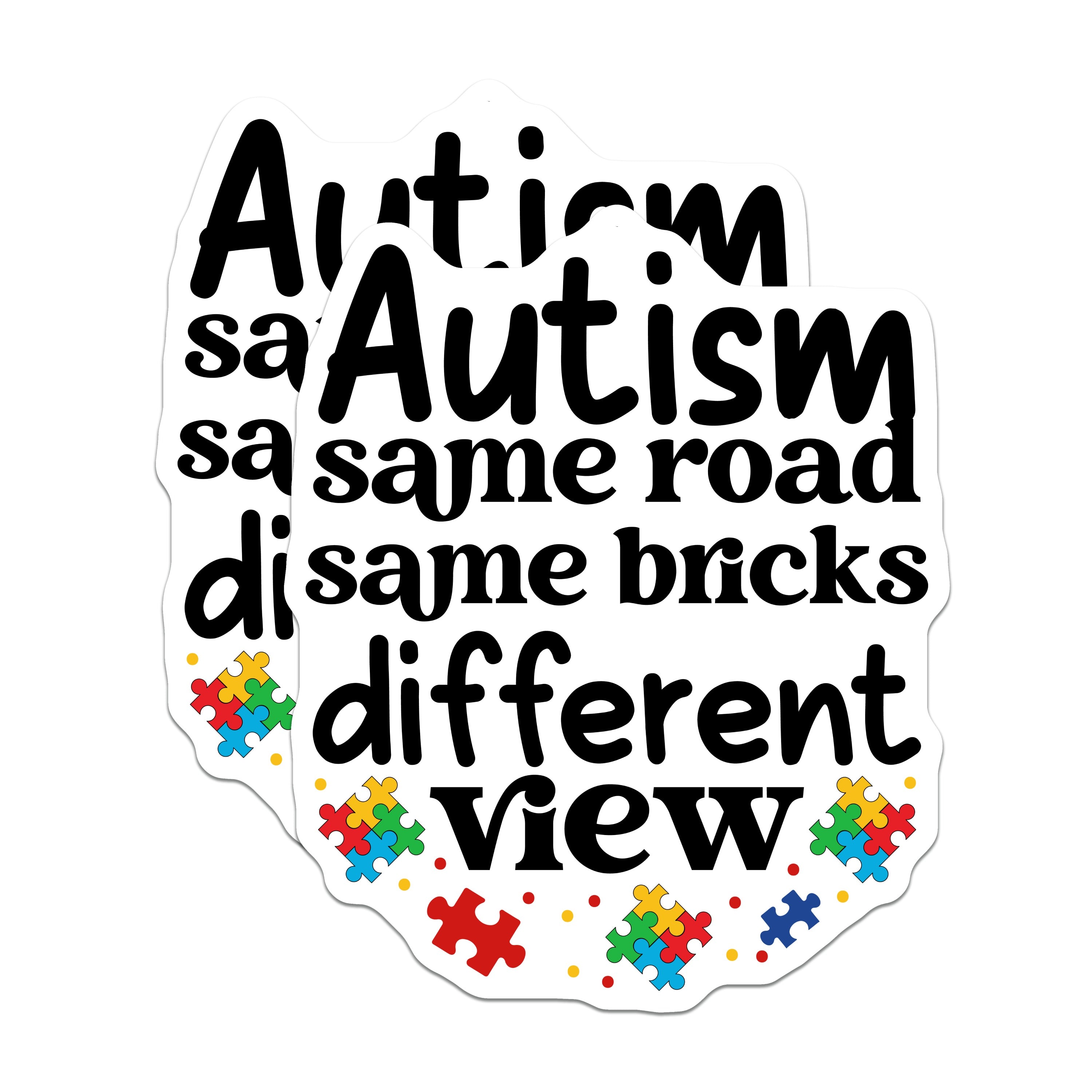 (2 Pack) Autism Awareness Magnets - Neurodiversity Support - Different View Acceptance Ally - 5 Inches On Longest Side - Thick Durable Magnet - Made in USA - MAG37534