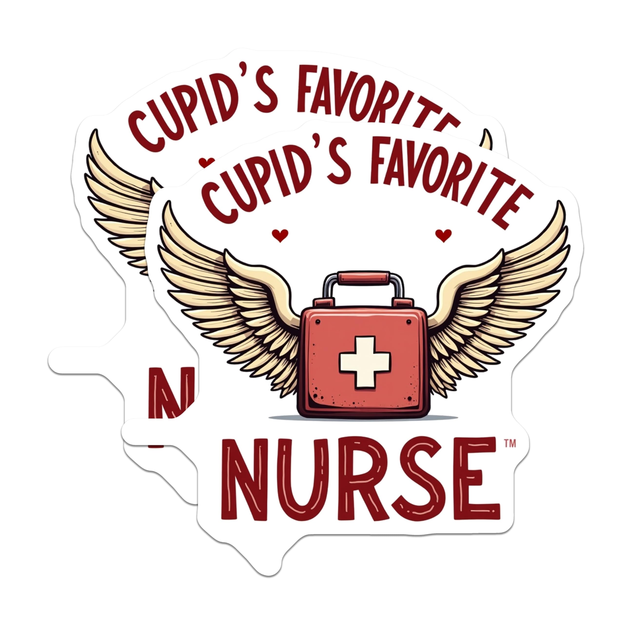 (2 Pack) Cupid's Favorite Nurse Magnets - Nurse Appreciation Magnets - Cute Nurse Magnets for Healthcare - 5" On Longest Side - for Cars, Refrigerators, Toolboxes, Lockers - Made in USA BMCS3077