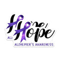 (2 Pack) Hope Alzheimer's Awareness Stickers - Purple Ribbon Support - Memory Loss Advocacy - 5" On Longest Side - Sticks to Smooth Flat Surfaces - Made in USA - BMCS9797