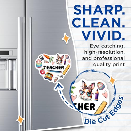 (2 Pack) Teacher Appreciation Magnets - Back to School Classroom Decor - Cute Teacher Gifts - 5" On Longest Side - for Cars, Fridges, Toolboxes - Made in USA - MAG8154