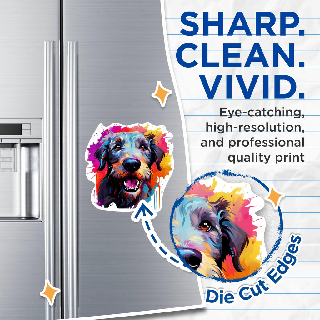 (2 Pack) Irish Wolfhound Dog Breed Magnets - 5 Inches On Longest Side - Choose from Over 100 Dog Breeds - for Cars, Refrigerators, Toolboxes - Made in USA - MAG1880