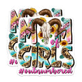 (2 Pack) Mom of Girls Magnets - Outnumbered Mama Humor - Western Skull Sunflowers - Leopard Print Boho Mom Life - 5 Inches On Longest Side - Thick Durable Magnet - Made in USA - MAG23312