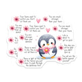 (2 Pack) Motivational Penguin Stickers - Inspirational Quotes - Encouraging Words - Cute Animal Decals - 5" On Longest Side - Sticks to Smooth Flat Surfaces - Made in USA - BMCS8332