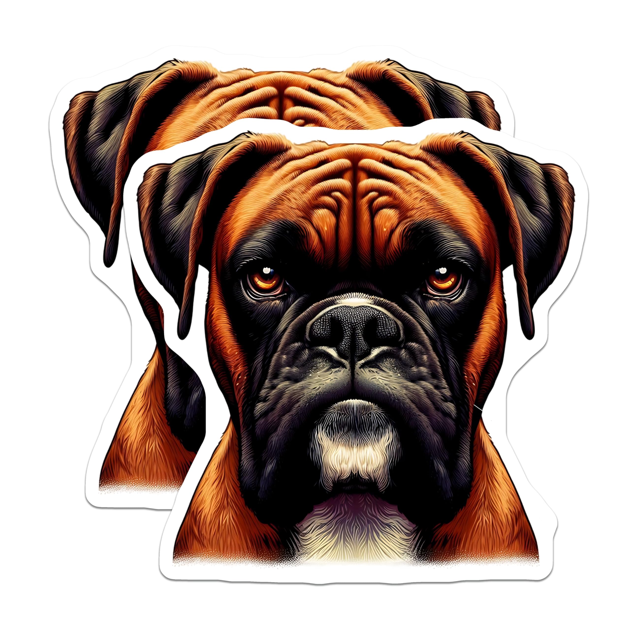 (2 Pack) Boxer Dog Magnets - Canine Art Home Decor - Fridge Refrigerator Magnets - 5" On Longest Side - Premium Magnet - for Cars, Refrigerators, Toolboxes, Lockers - Made in USA - MAG15602