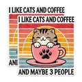 (2 Pack) Cat Coffee Stickers - Funny Cat Stickers - Cute Cat Lover Gift - 5" On Longest Side - Sticks to Any Smooth Flat Surface - Made in USA - BMCS2792